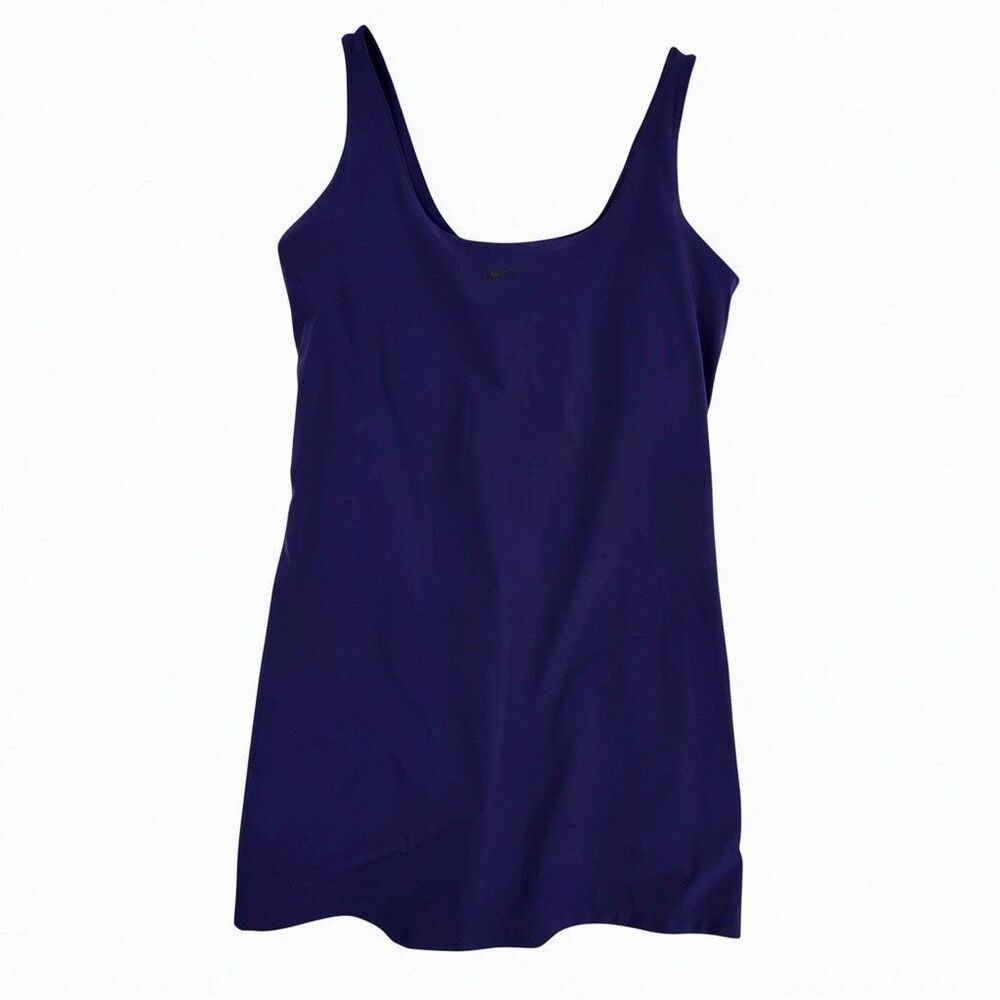 Nike Bliss Luxe Training Athletic Dress Women Medium Navy Blue Skort Shorts - Picture 2 of 10
